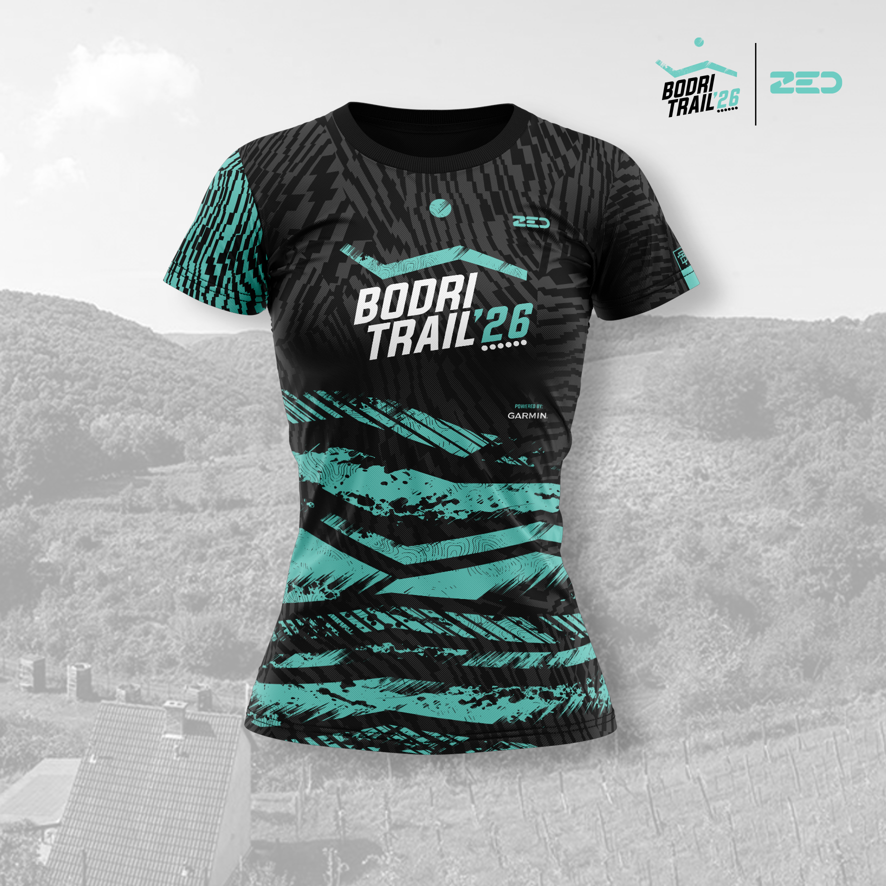 Bodri Trail rövid ujjú _fekete_női